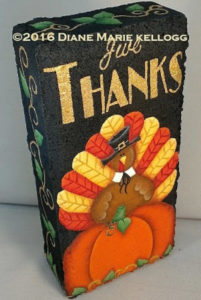 Give Thanks Painted Brick