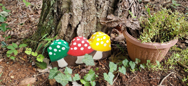 Painted Landscape Edgers – Mushroom Design